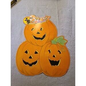 Vintage Eureka Halloween Die-Cut 2 Sided Pumpkin Jack-O-Lantern USA